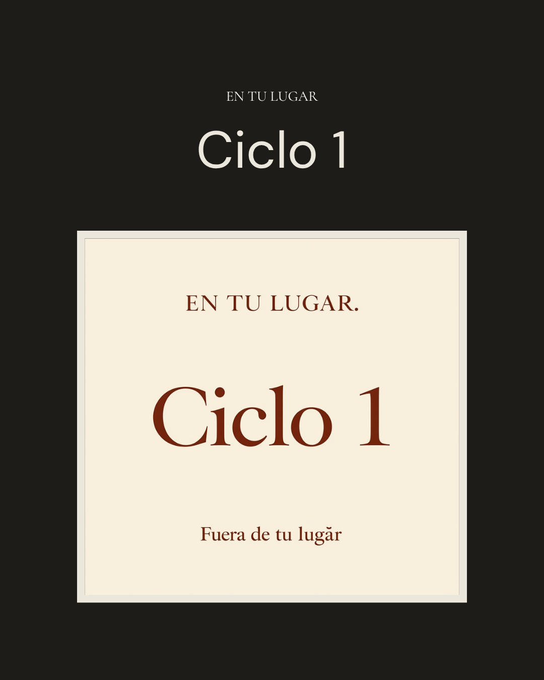 Ciclo 1 - Fuera de tu lugar